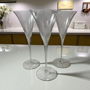 Vintage Fostoria Carmel Clear Wine Glass 9 1/8” Tall Set Of 3